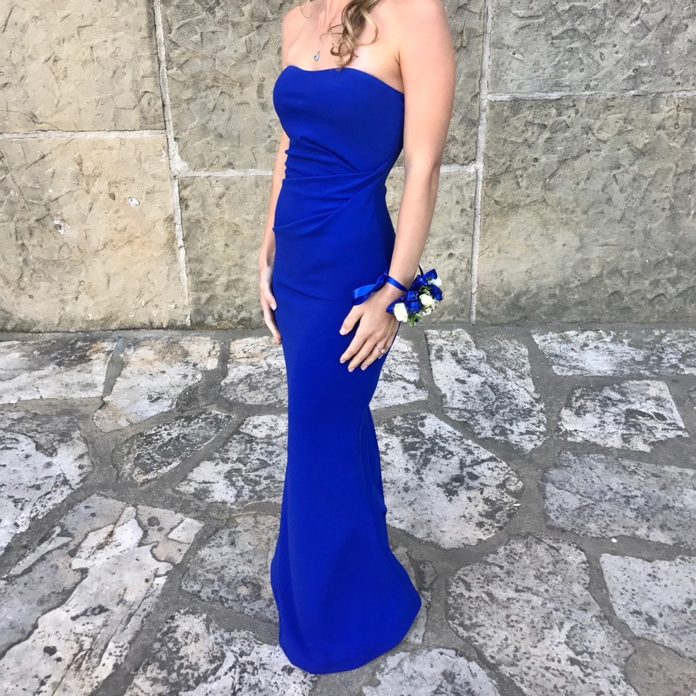 Blue Body-con Full Length Dress